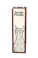 Zestawy upominkowe - Pinczer średni, Pinczer niemiecki - pudełko na wino z psem, pudełko na alkohol z grafiką, personalizowane pudełko na prezent marki Art-Dog - miniaturka - grafika 1