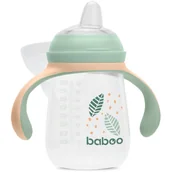 Kubki dla dzieci - Baboo Cup with Silicone Spout kubek z uchwytami Peachy Keen 6m+ 260 ml - miniaturka - grafika 1