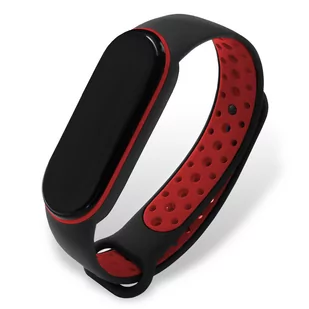 PASEK OPASKA MESH do XIAOMI MI BAND 5/6 (czarno-czerwona) - Akcesoria do smartwatchy - miniaturka - grafika 1