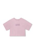 Koszulki dla dziewczynek - Dkny t-shirt dziecięcy kolor fioletowy z aplikacją - DKNY - miniaturka - grafika 1
