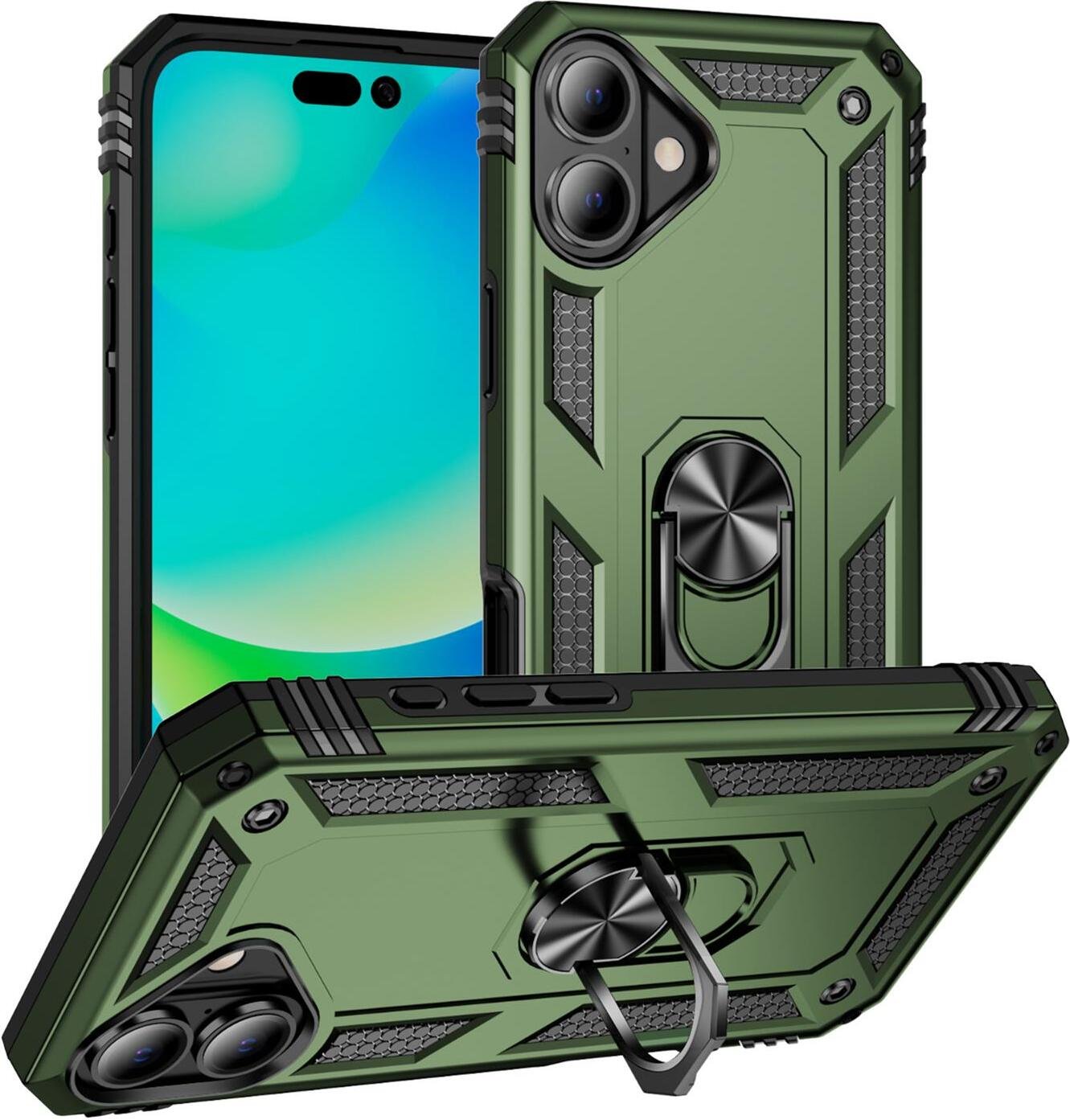 Etui na telefon komórkowy Armor Shield do Apple iPhone 16 Etui Ultra Hybrid Case, zielony