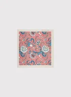 Dodatki do ubrań - Różowa poszetka w kwiatowy wzór - miniaturka - grafika 1