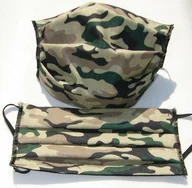 Odzież robocza - Maseczka Maska Ochronna Na Twarz Dla Dzieci Zielona Brązowa Moro - miniaturka - grafika 1