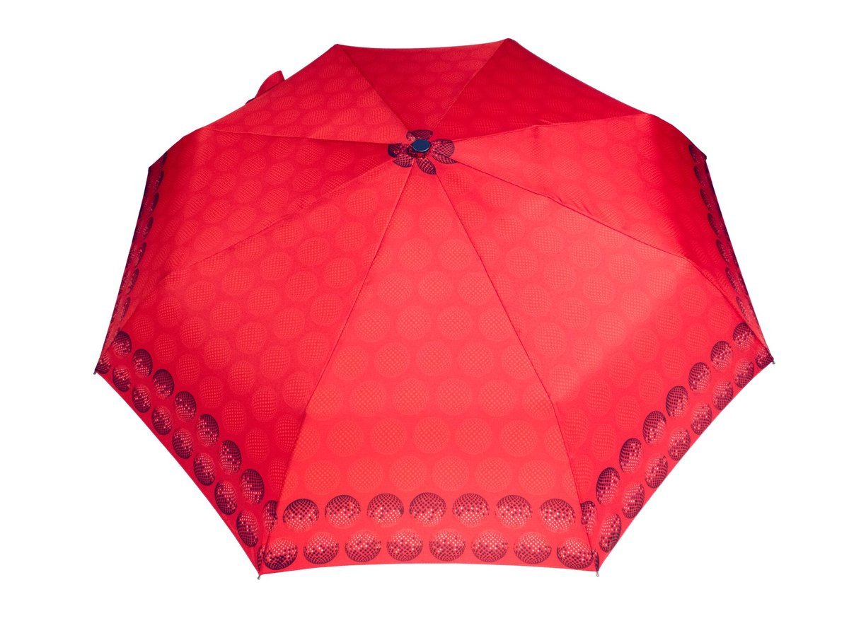 Bardzo mocna automatyczna parasolka damska marki Parasol, czerwona w kółka
