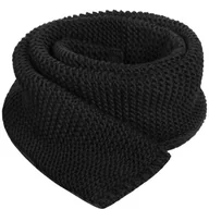 Apaszki i szaliki damskie - SZALIK DAMSKI JESIENNY ZIMOWY SZAL CIEPŁY UNISEX 180x28cm CZARNY CZERŃ - miniaturka - grafika 1