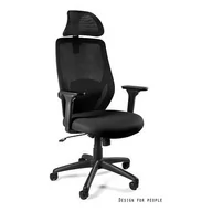 Fotele i krzesła biurowe - Fotel pracowniczy CHESTER Unique Czarny - miniaturka - grafika 1