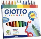 Kredki, ołówki, pastele i pisaki - Fila Giotto Turbo Maxi, Flamastry, 12 kolorów - miniaturka - grafika 1