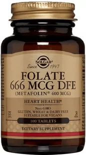 Suplement diety Solgar (kwas foliowy) Folate 666mcg (METAF 400mcg) 100 T (33984019416) - Suplementy naturalne - miniaturka - grafika 1