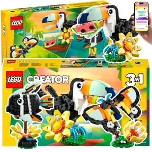 LEGO CREATOR 3w1 DZIKIE ZWIERZĘTA Tukan Motyl Rybka Zestaw Konstrukcyjny (31173) Lego Prezent Dla Chłopca i Dziewczynki + EBOOK - Klocki - miniaturka - grafika 1