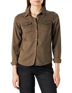 Vila Damska koszula jeansowa kieszenie, Crocodile, XL - Koszule damskie - miniaturka - grafika 1