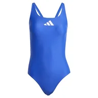 Stroje kąpielowe - adidas Damski strój kąpielowy 3 bary 32, Półprzezroczysty niebieski/biały, 164 - miniaturka - grafika 1