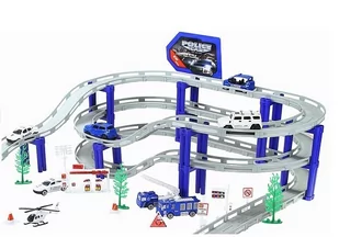 Duży Tor Samochodowy Policja 10 pojazdów 495cm - Tory, garaże, parkingi - miniaturka - grafika 4