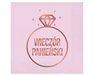 Serwetki Wieczór Panieński różowe 33x33cm 20szt. - Godan - Folia, papier śniadaniowy, serwetki - miniaturka - grafika 1