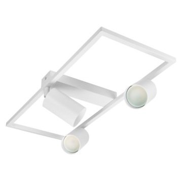 Lampa Sufitowa Natynkowa 3xGU10 Led Spot Biała Ruchoma Reflektor Ramka