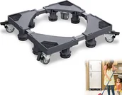 Akcesoria i części do pralek i suszarek - YUENFONG Podstawa pod pralkę Regulowane ruchome cokoły, cokoły i ramy do pralek, suszarek i lodówek, 8 stóp + 4 kółka, szary - miniaturka - grafika 1