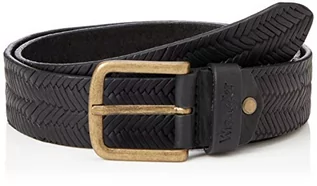 Paski - Wrangler Męski pasek Structured Black Belt, czarny - grafika 1