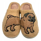 Kapcie damskie - Kapcie Zimowe Pies Mops Mopsik Damskie Męskie Ciepłe Bambosze r. 40-41 - miniaturka - grafika 1