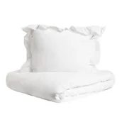 Pościel - HOMLA Pościel MORAIN z mikrofibry biała z koronką 140x200 + 1*50x60 cm - miniaturka - grafika 1