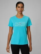 Koszulki i topy damskie - 4F T-shirt regular z nadrukiem damski - turkusowy XS - miniaturka - grafika 1