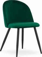 Krzesła - Krzesło BELLO - aksamit zieleń / nogi czarne x 1 - miniaturka - grafika 1