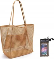 Torby męskie - Torba Plażowa Duża Siatkowa Składana Wodoodporna Z Etui Na Telefon Na Plażę - miniaturka - grafika 1