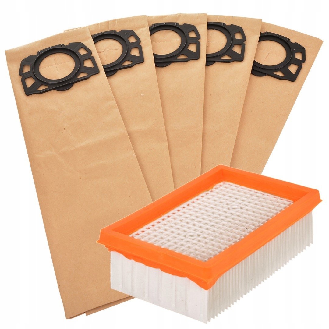 WORKI 5szt. + FILTR DO KARCHER WD4 WD5 WD6 PREMIUM