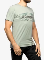 Koszulki męskie - Koszulka z nadrukiem męska Columbia Sun Trek S/S Graphic Tee - niagara - miniaturka - grafika 1