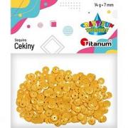 Zabawki kreatywne - Titanum Cekiny okrągłe pastelowe 7 mm, 14g musztardowe - miniaturka - grafika 1