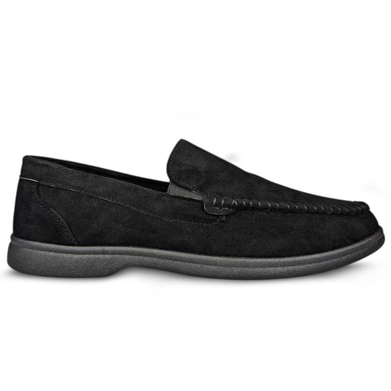 Mokasyny Klasyczne Z Ekologicznej Skóry Zamszowej Antypoślizgowe Wygodne Modne Stylowe Półbuty Wsuwane Męskie Baolis Czarne 42