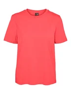 Koszulki i topy damskie - Vero Moda Koszulka w kolorze koralowym - miniaturka - grafika 1