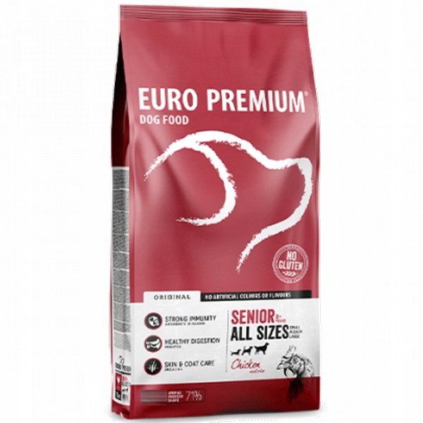 EURO PREMIUM SUCHA KARMA SENIOR KURCZAK RYŻEM 12KG WSZYSTKIE RASY