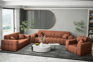 Komplet wypoczynkowy 3+2+1 Nimes tkanina Perfect Harmony miedziany - Komplety wypoczynkowe - miniaturka - grafika 1