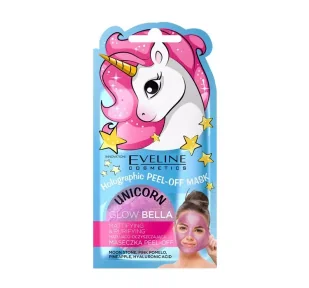 Eveline Cosmetics Unicorn Glow Bella holograficzna maseczka pell-off matująco oczyszczająca 7 ml 1144051 - Maseczki do twarzy - miniaturka - grafika 1