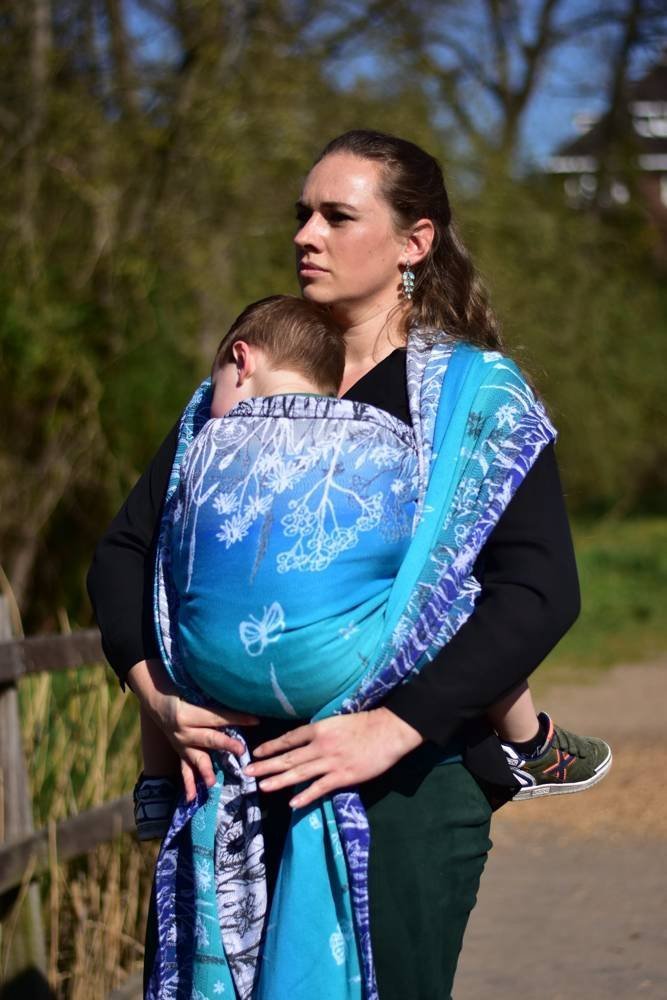 Yaro Slings Chusta tkana Yaro Sling - Meadow Duo Aqua Grad Black White Seacell 6 4.6 m.