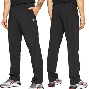 Reebok męskie spodnie dresowe czarne treningowe prosta nogawka FP9170 2XL - Spodnie męskie - miniaturka - grafika 1