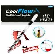 Karafki - Chłodziarka do wina CoolFlow z nalewakiem Karafka ze stali nierdzewnej Chłodziarka do butelek Chłodziarka do wina - miniaturka - grafika 1
