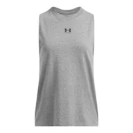 Koszulki sportowe damskie - Damski top z nadrukiem Under Armour UA Rival Muscle Tank - szary - UNDER ARMOUR - miniaturka - grafika 1