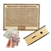 Skarbonki - Skarbonka wykreślana wyzwanie tracker oszczędzanie prezent upominek 50000 - miniaturka - grafika 1