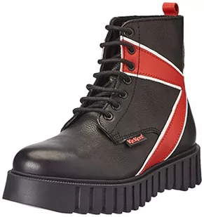 Kickers Damskie kozaki Kick Fabulous, czarne/czerwone, rozmiar 36 UE - Kozaki damskie - miniaturka - grafika 1