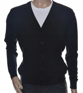 Sweter męski rozpinany kardigan na guziki w szpic wełniany z wełny XL 501 - Swetry męskie - miniaturka - grafika 1