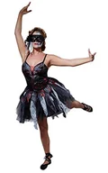 Sukienki - Rubie's Official Ladies Dead Ballerina Czarna sukienka Halloween Zombie, Kostium dla dorosłych - X-Small - miniaturka - grafika 1
