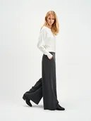 Spodnie damskie - Eleganckie spodnie z zakładkami - miniaturka - grafika 1