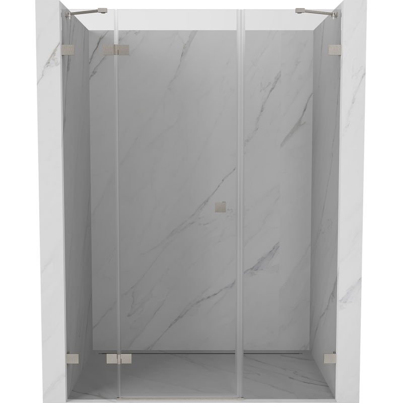 Mexen Lunar drzwi prysznicowe uchylne lewe 125 cm, transparent, nikiel szczotkowany - 834S-125-050-97-00-L