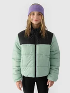 Kurtki i płaszcze dla dziewczynek - 4F Kurtka puchowa z wypełnieniem syntetycznym dziewczęca - miętowa 134 (8-9 lat) - miniaturka - grafika 1