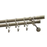 Karnisze - Karnisz podwójny 19/19 mm Zylinder mosiądz antyczny 160 cm - miniaturka - grafika 1