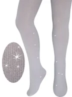 Skarpetki damskie - Dziewczęce rajstopki wiskozowe jasno szare Milusie r.140/146 - miniaturka - grafika 1