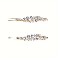 Ozdoby do włosów - TEMU 2 szt. Eleganckie Spinki do Włosów z Liściastym Wzorem, Urocze Spinki do Włosów, Spinki z Kryształkami, Akcesoria do Włosów, Narzędzia do - miniaturka - grafika 1