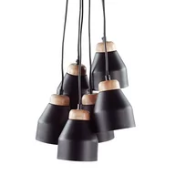 Lampy sufitowe - Beliani Lampa wisząca czarna 6 kloszy CESTOS - miniaturka - grafika 1