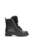 Botki damskie - Czarne trzewiki damskie - miniaturka - grafika 1