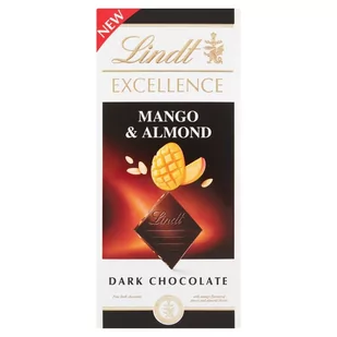 Lindt Excellence Czekolada gorzka z chrupkami z dodatkiem mango oraz z kawałkami migdałów 100 g - Czekolada - miniaturka - grafika 1